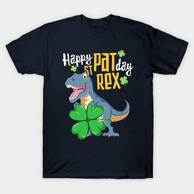 Happy St Pat Rex Day T-Shirt Dinosaur T-Rex Kids Boys Girls T-Shirt by 14thFloorApparel